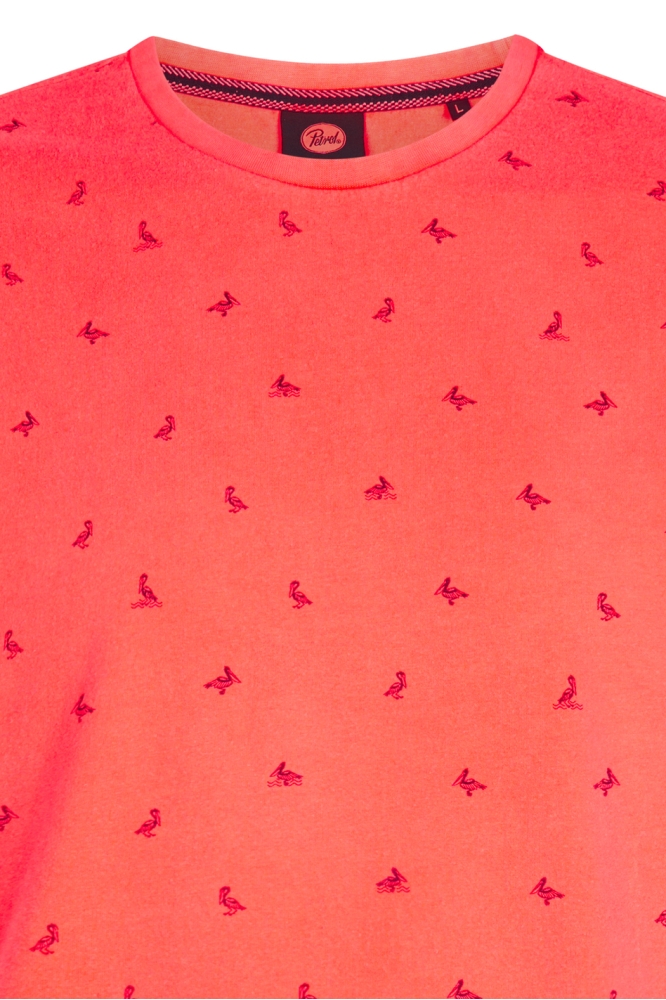 T SHIRT MET ALLOVER PRINT TSR118 3099 Fiery Coral